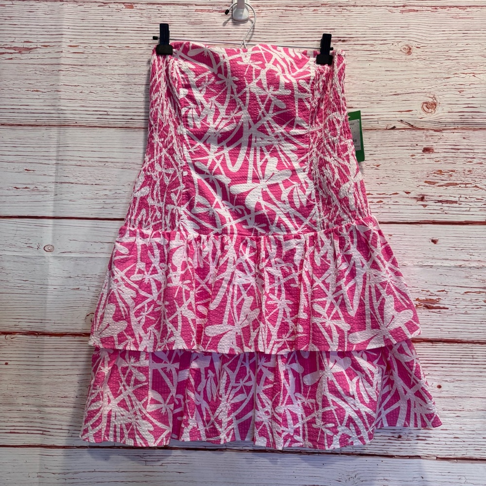 NWT Lilly Pulitzer Elinor Dress in Hotty Pink Light My Fire Sz L - Picture 6 of 14